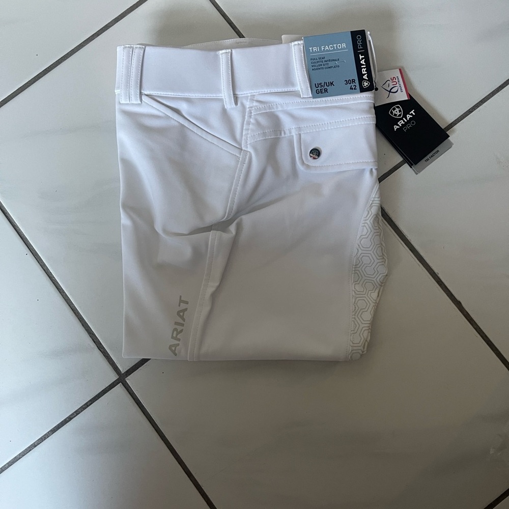 Ariat Tri Factor Pro White Breeches